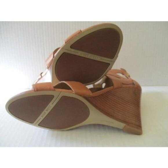 *Nine West Camel Gladiator Style Zip Back Sandals - Picture 3 of 6